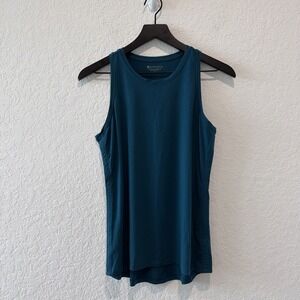 Athleta Dark Teal Lyocell Blend Athletic Tank Women's Small Petite Outdoor Hike
